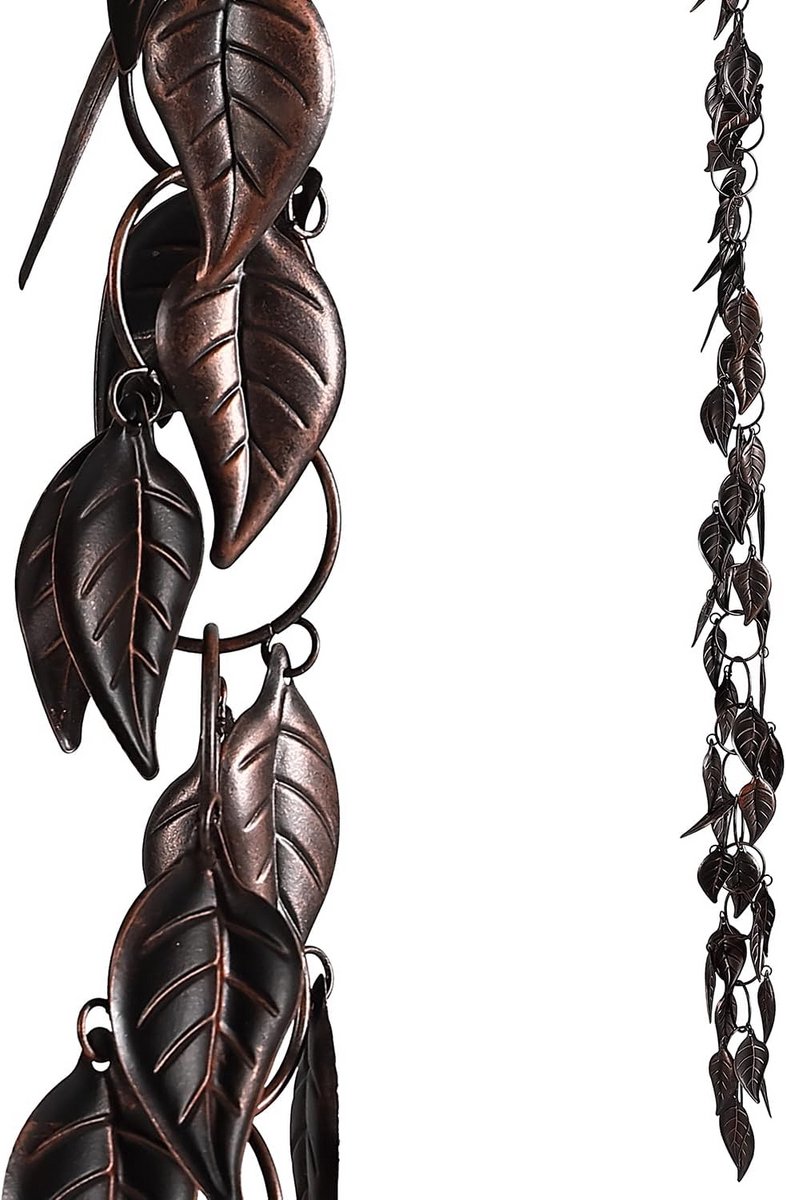 Decoratieve Regenketting 20 cm voor Goten en Regenpijpen - Antiek Koper