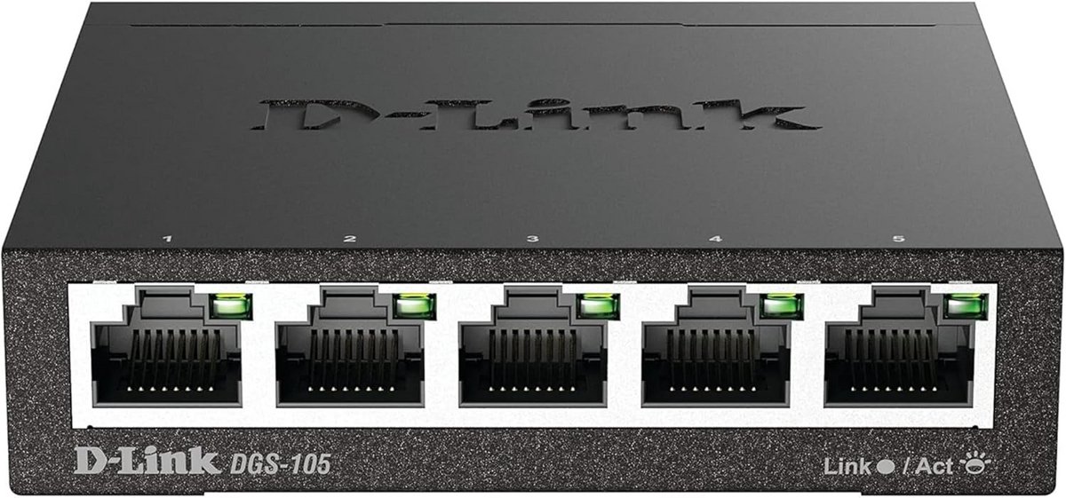5-Poorten Gigabit Switch - Geruisloos en Robuust - Tot 2000 Mbit/s