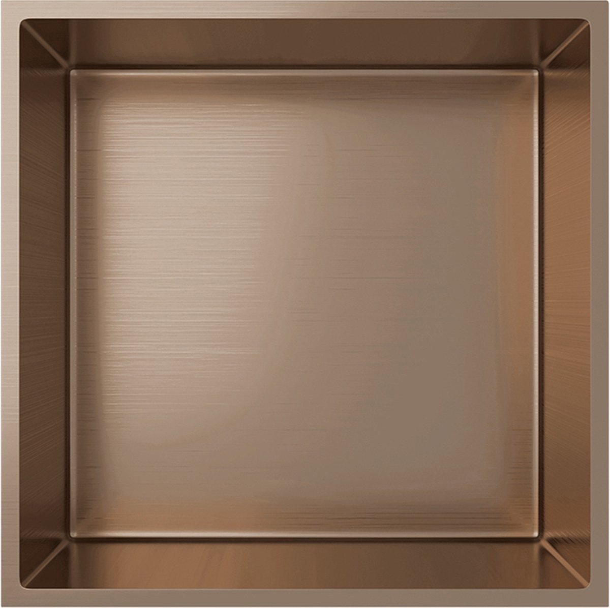 H&F Inbouwnis 30x30x10 cm – Geborsteld Koper – Douchenis – Badkamer Wandnis