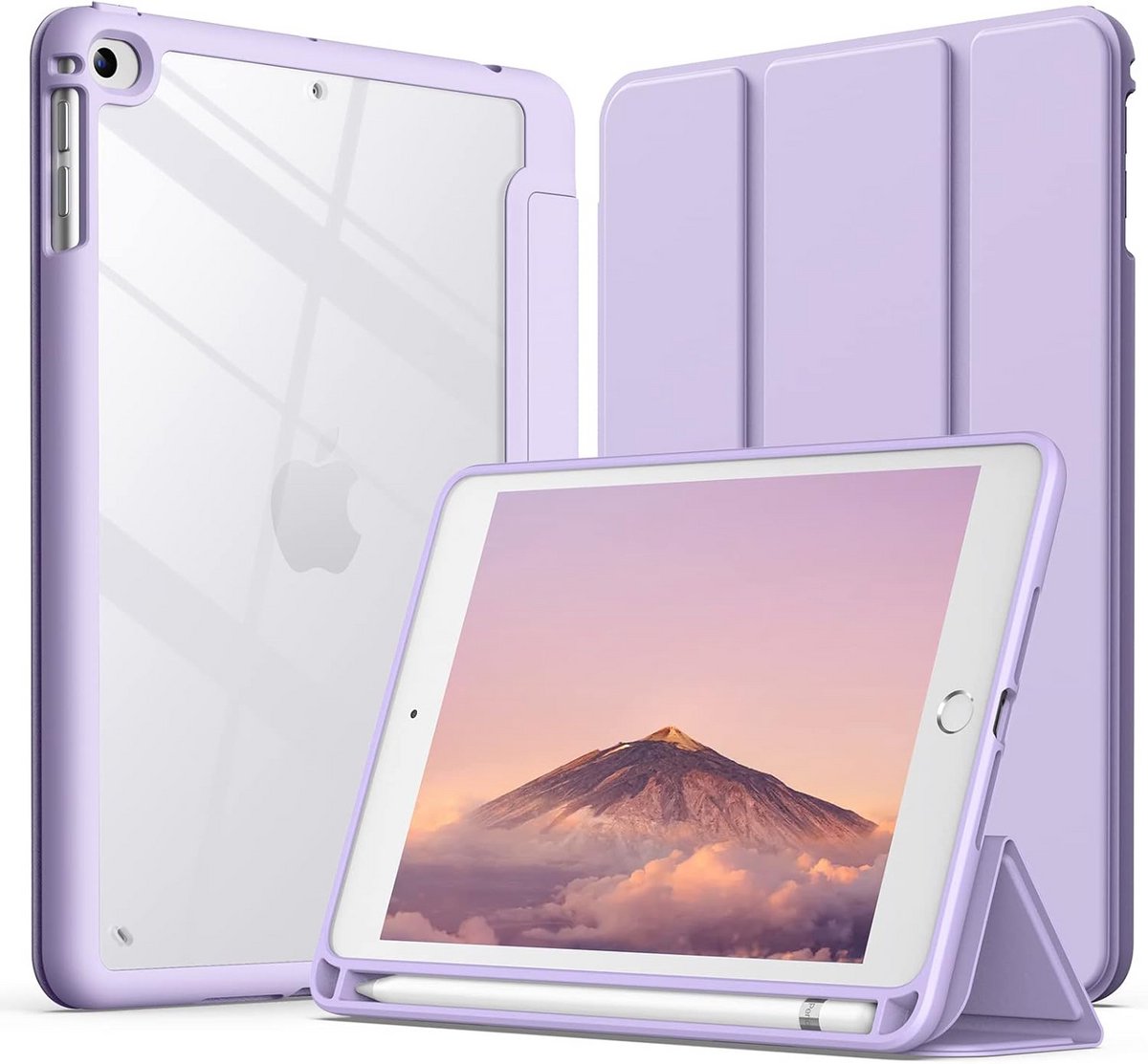 Slimme Shockproof Tablet Case voor iPad mini 5/4 - Licht Paars met Pencil Houder