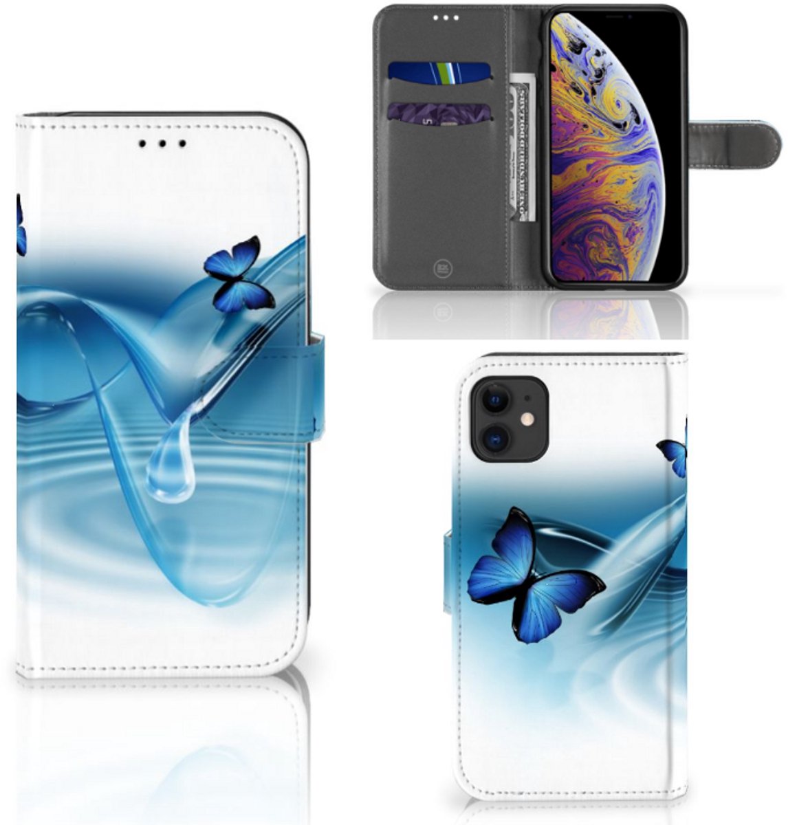 Apple iPhone 11 Telefoonhoesje met Pasjes Vlinders