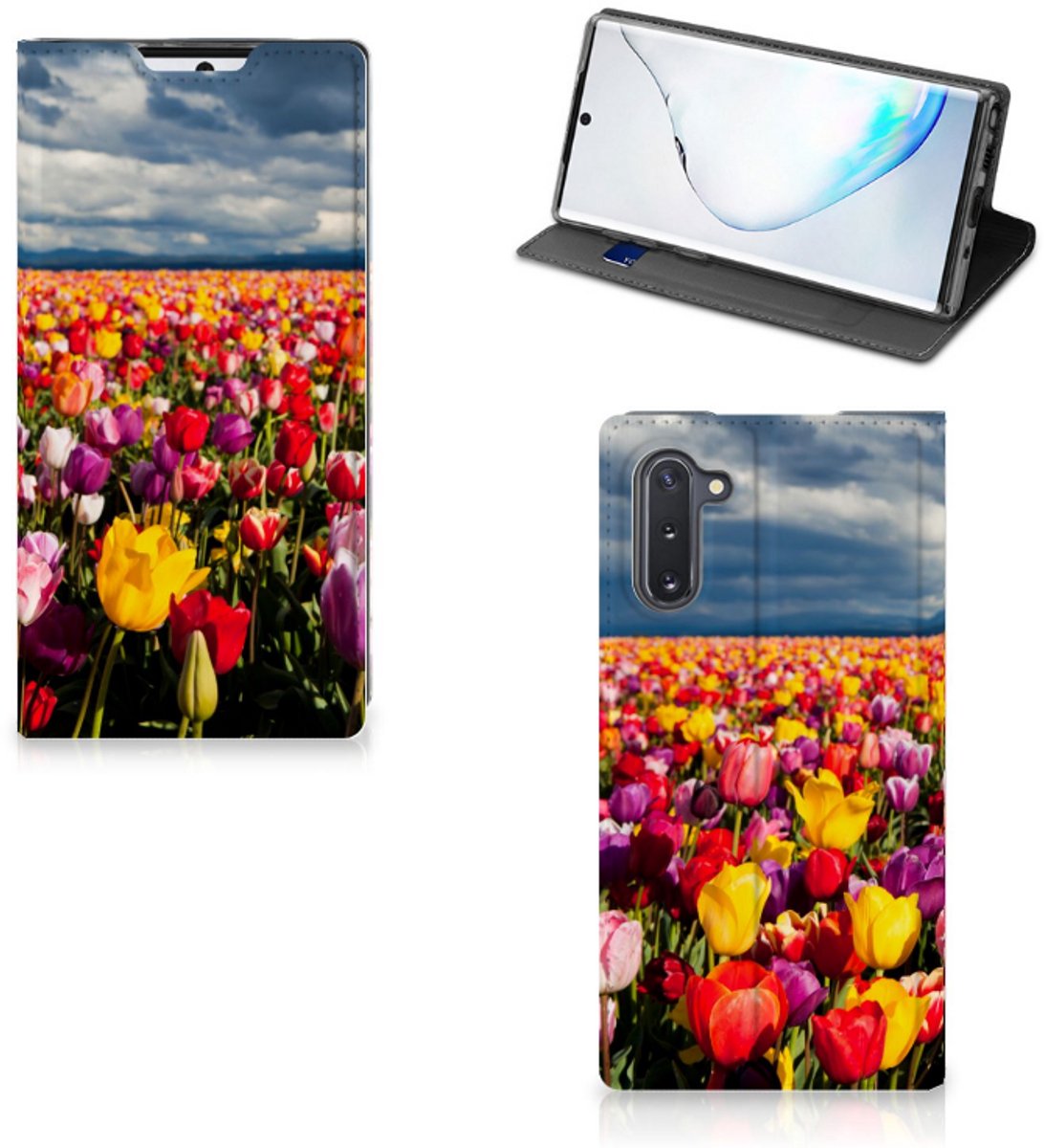 Standcase Hoesje voor Samsung Galaxy Note 10 Smart Cover Tulpen