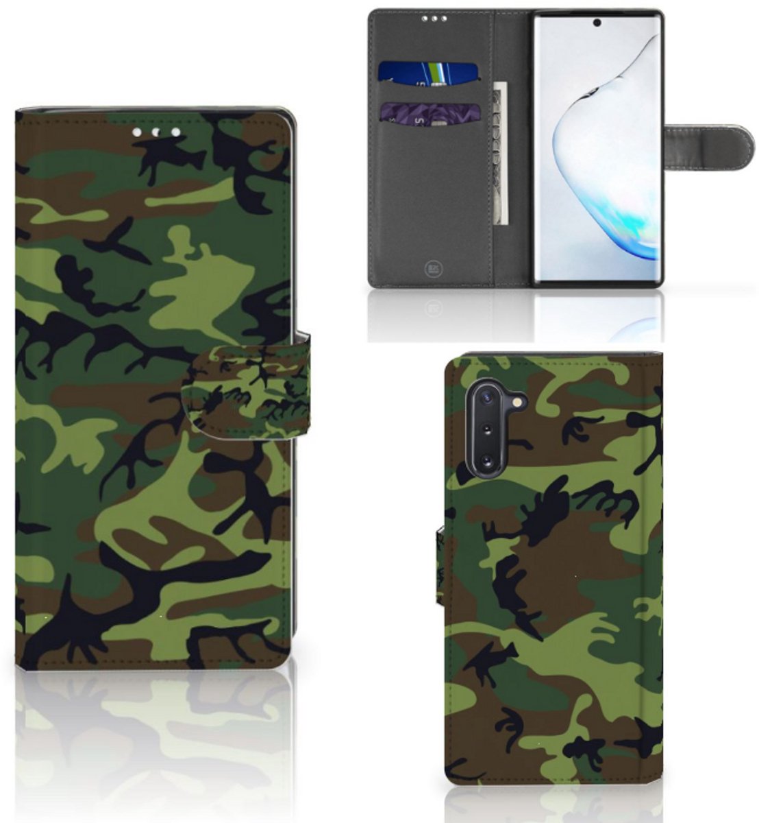 Book Case voor Samsung Galaxy Note 10 Telefoon Hoesje Army Dark