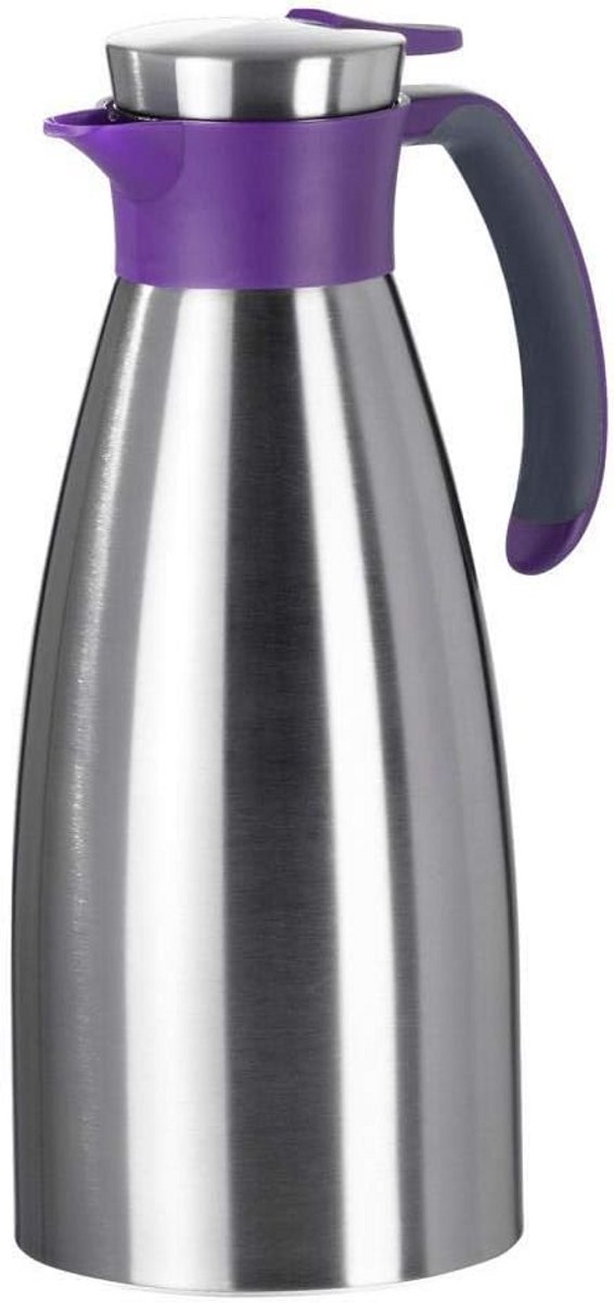 Roestvrij Stalen Thermoskan 1 Liter met Soft Grip en Druppelvrije Sluiting