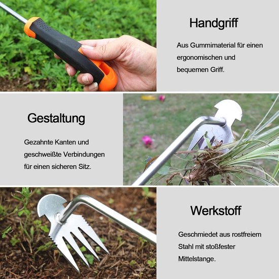 Handmatige Onkruidsteker van Roestvrij Staal - Tuin Gereedschap voor Efficiente Onkruidverwijdering van Merkloos	 — afbeelding 3