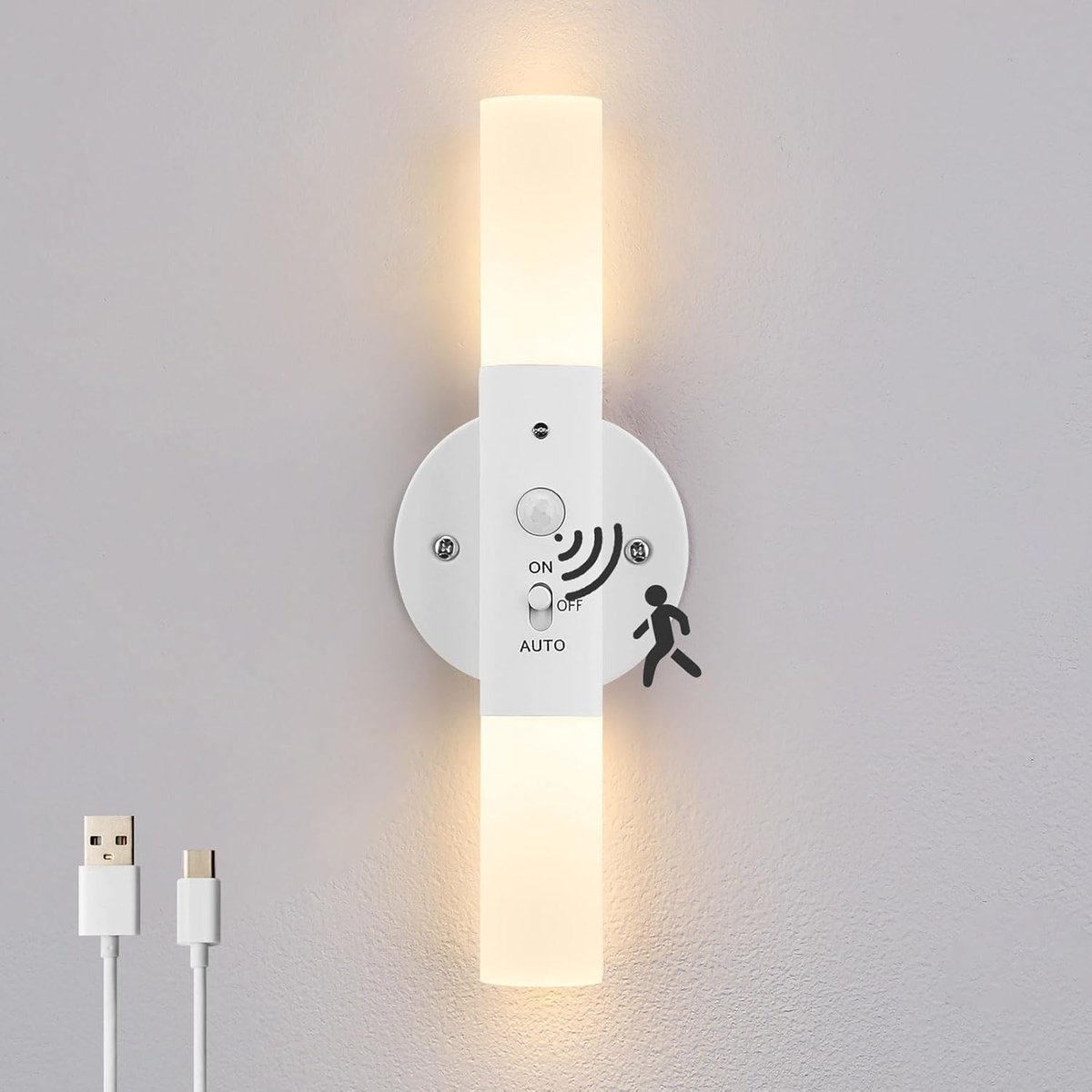 Draadloze Wandlamp met Bewegingssensor - Oplaadbare Nachtlamp voor Binnen