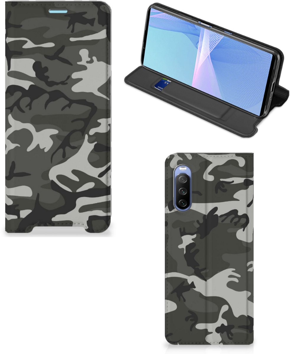Sony Xperia 10 III Hoesje met Magneet Army Light