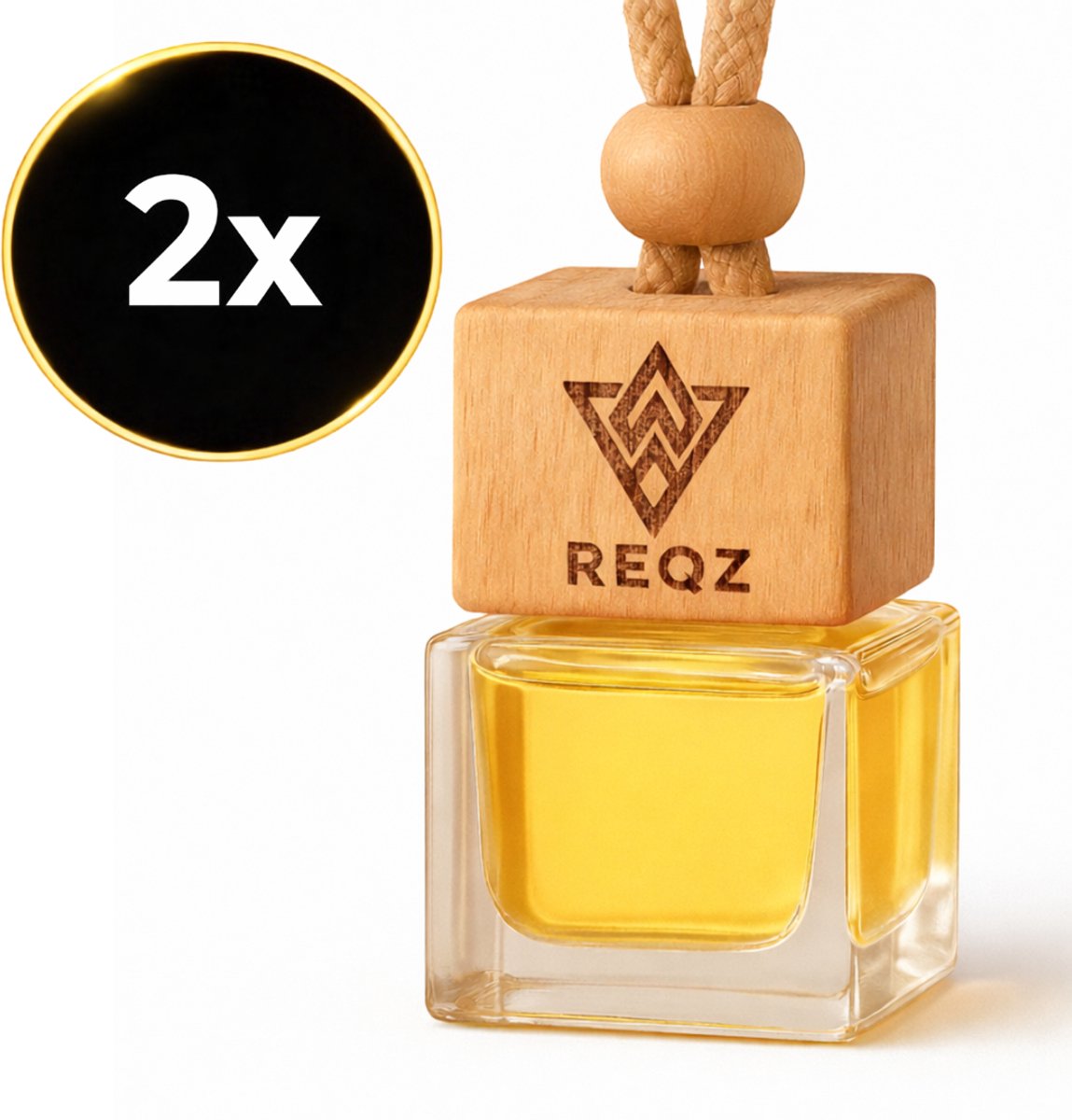 Reqz® Autoparfum Vanille Geur – 2x Auto Diffuser Parfum – Luxe Houten Auto Geurverfrisser – Langdurige Frisse Geur
