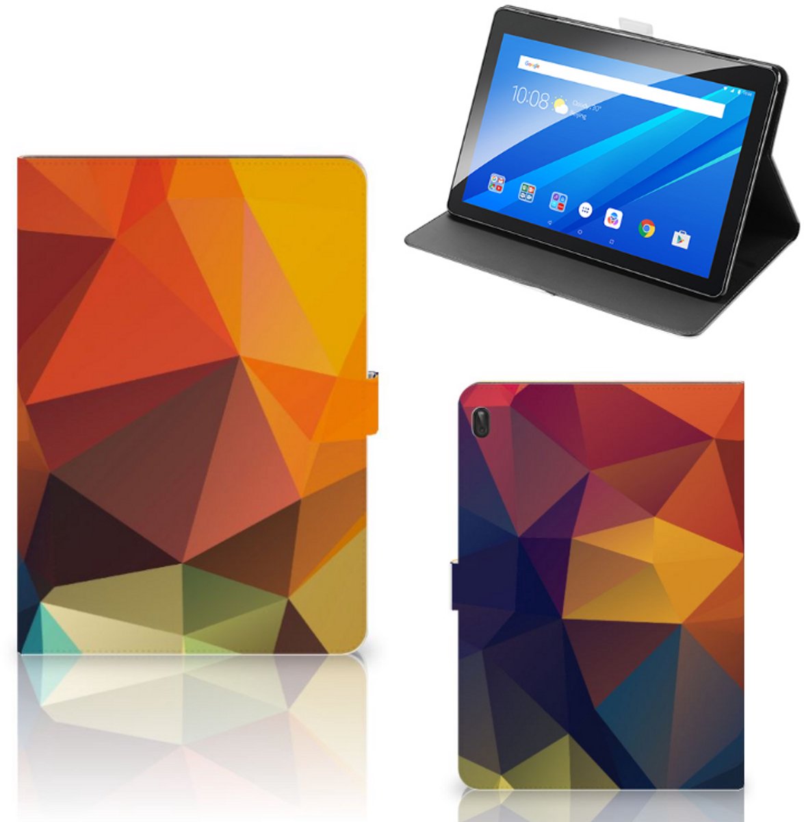 Lenovo Tab E10 Tablet Beschermhoes Polygon Color