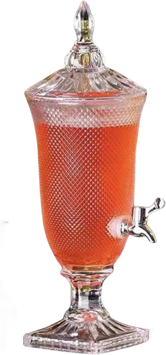Moderne glazen drankdispenser met standaard - ideaal voor feesten en evenementen