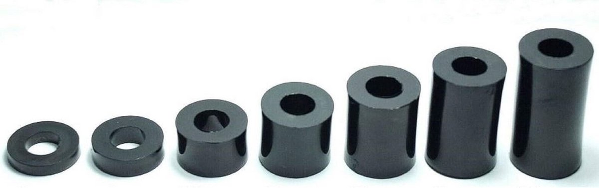 10 Stuks Kunststof Behuizing voor M5 Schroeven - Zwart, 30 mm