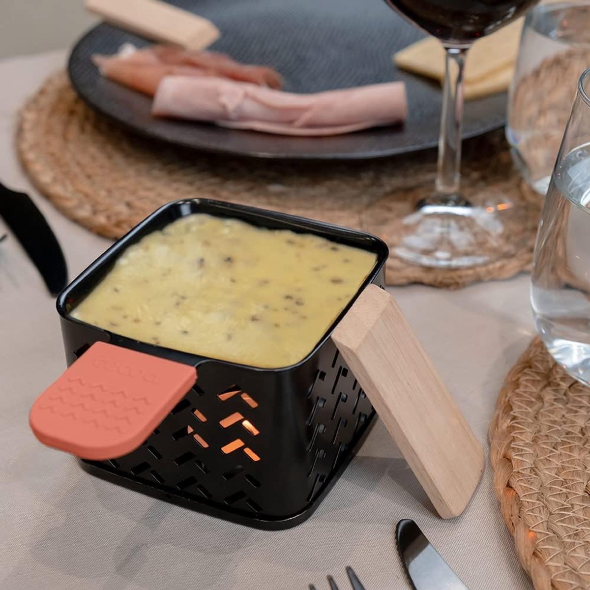 Set van 2 kandelaars voor raclette - Smeltkaas zonder elektriciteit - Compact en origineel — cadeau in Kookcadeaus - foto 2