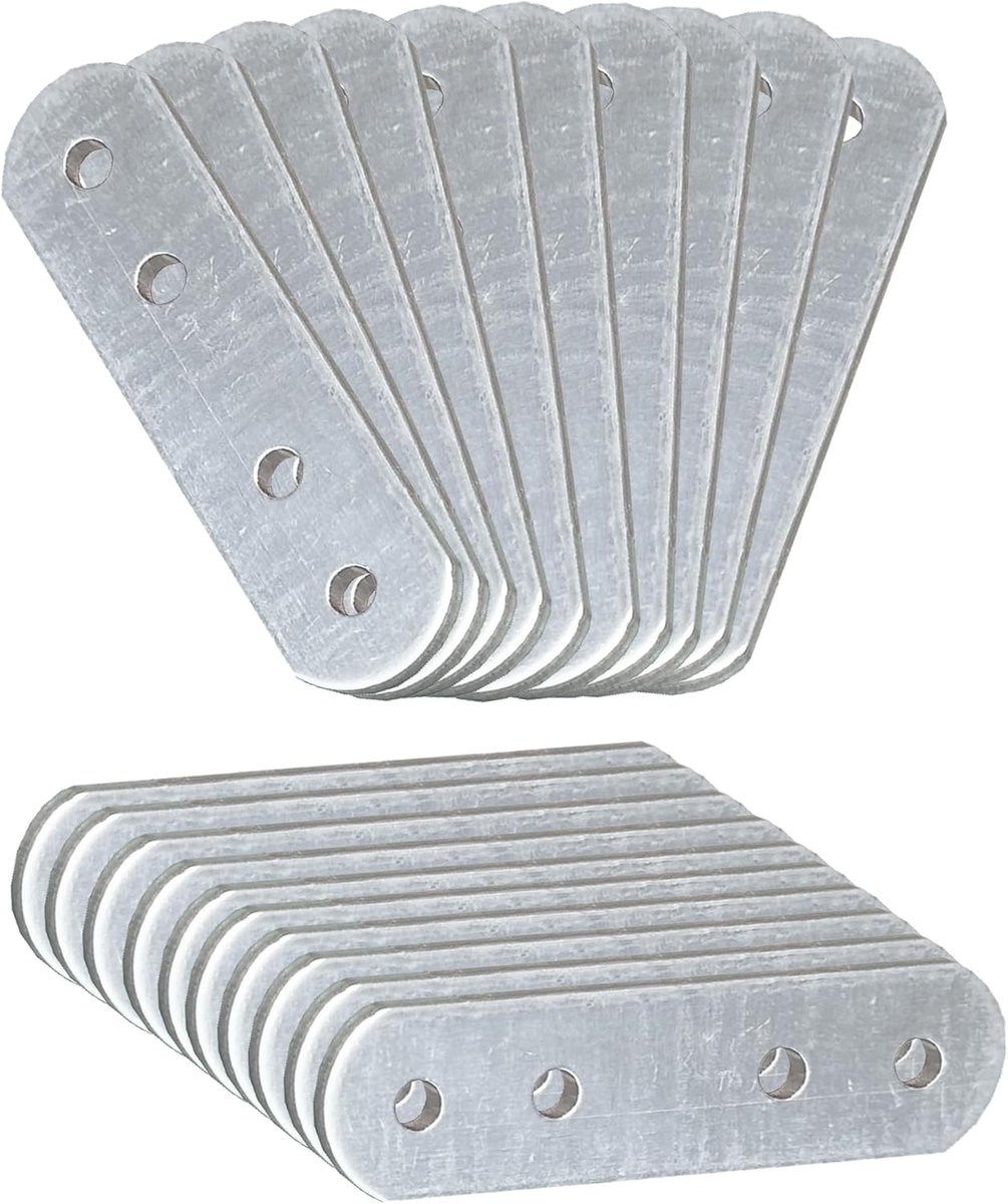 Verbindingsplaten 60 x 16 x 1,5 mm - Verzinkte Stalen Componenten voor Bouw en Meubilair