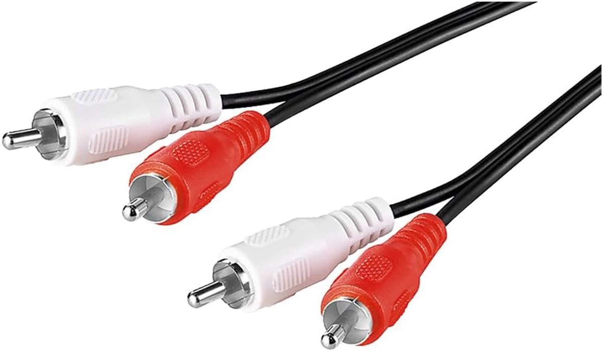 Stereo RCA-kabel 15 m - 2x RCA-stekker naar 2x RCA-kabel voor HiFi en subwoofer