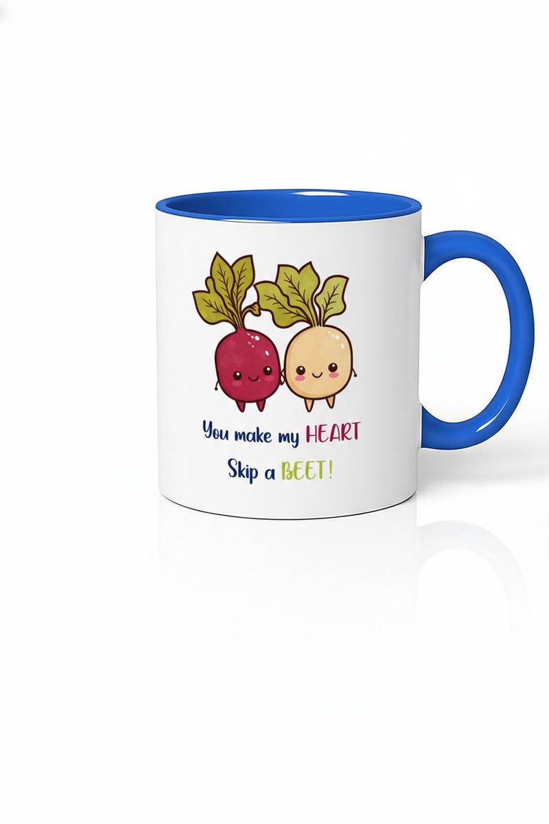 Mok 'You make my HEART Skip a BEET!' - Grappig Valentijn Cadeau met Leuke Bieten Print