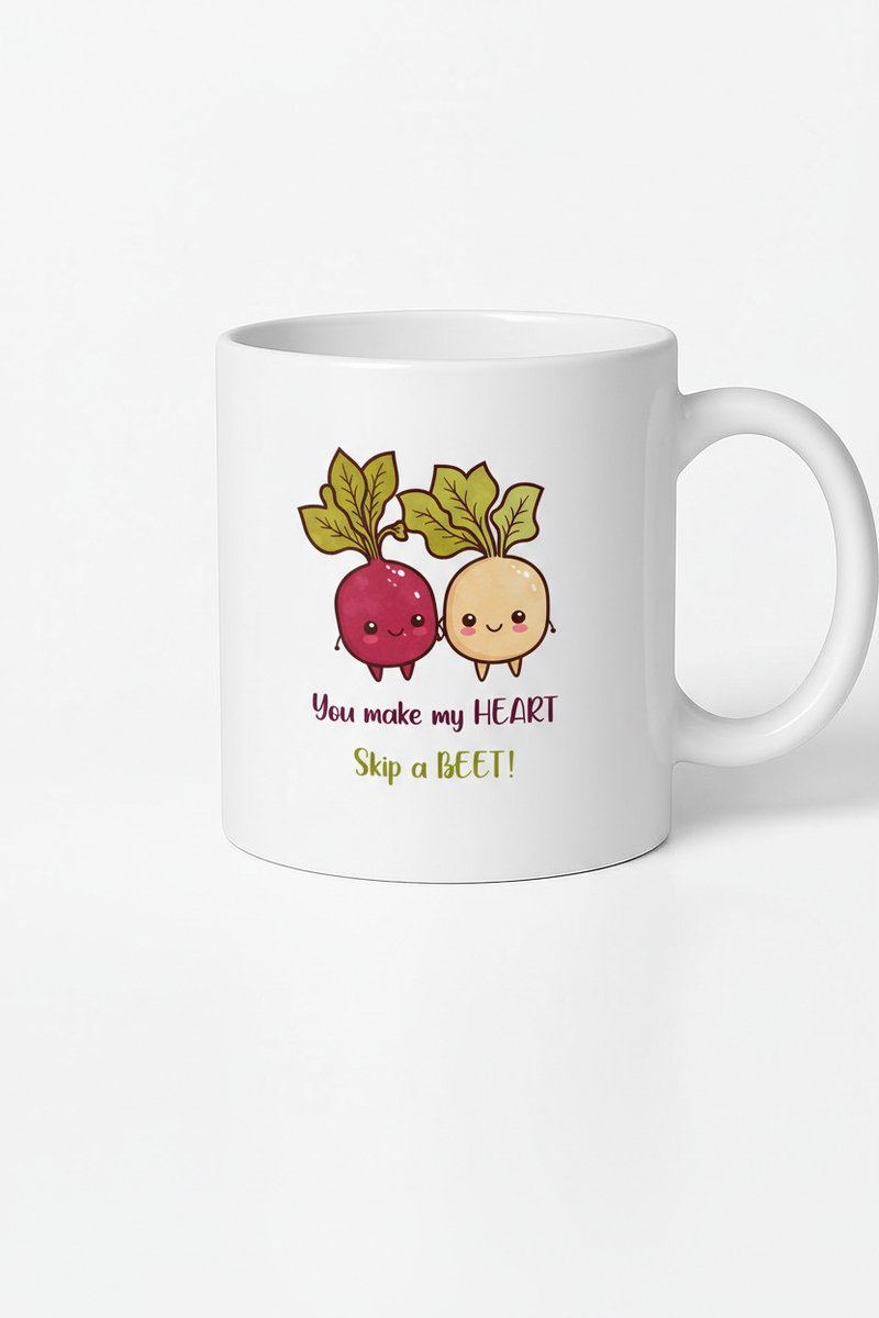 Schattige Bieten Mok - 'You Make My HEART Skip a BEET' - Grappig Liefdes Cadeau