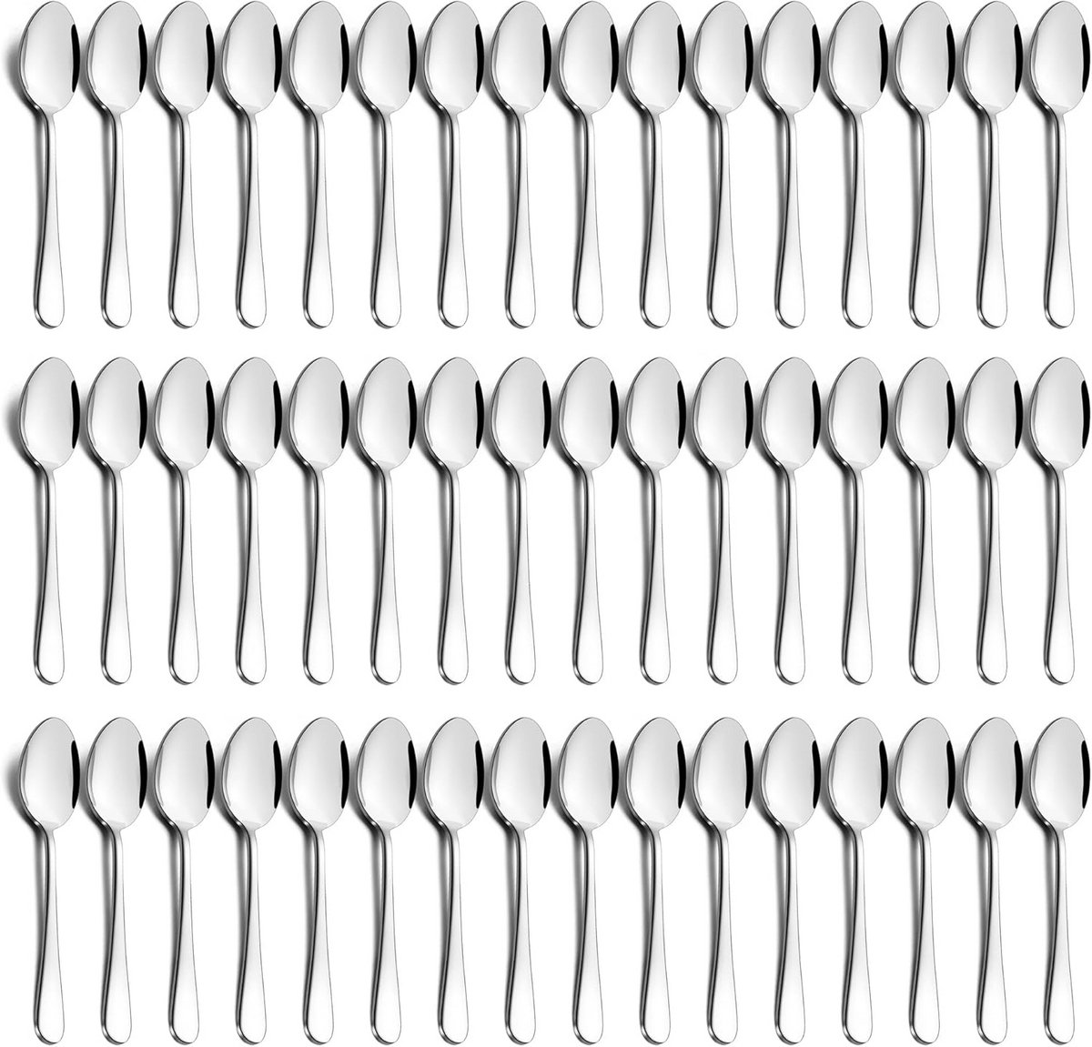 Set van 48 Koffielepels RVS - Ronde Handgreep