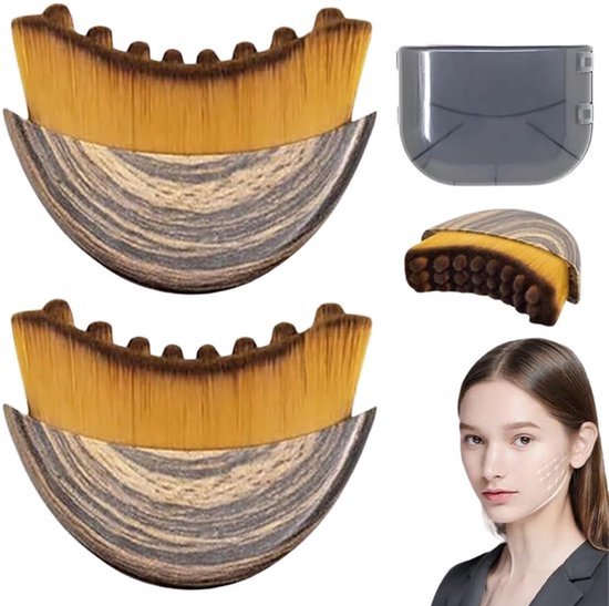 2 Stuks Nieuwste Lymfe Gezichts Borstel - Droog Borstel Technologie voor Gezichts- en Kaaklijn Contouring | Professionele Lymfedrainage Massage Apparaat | Ergonomisch Ontwerp voor Maximale Prestaties en Comfort