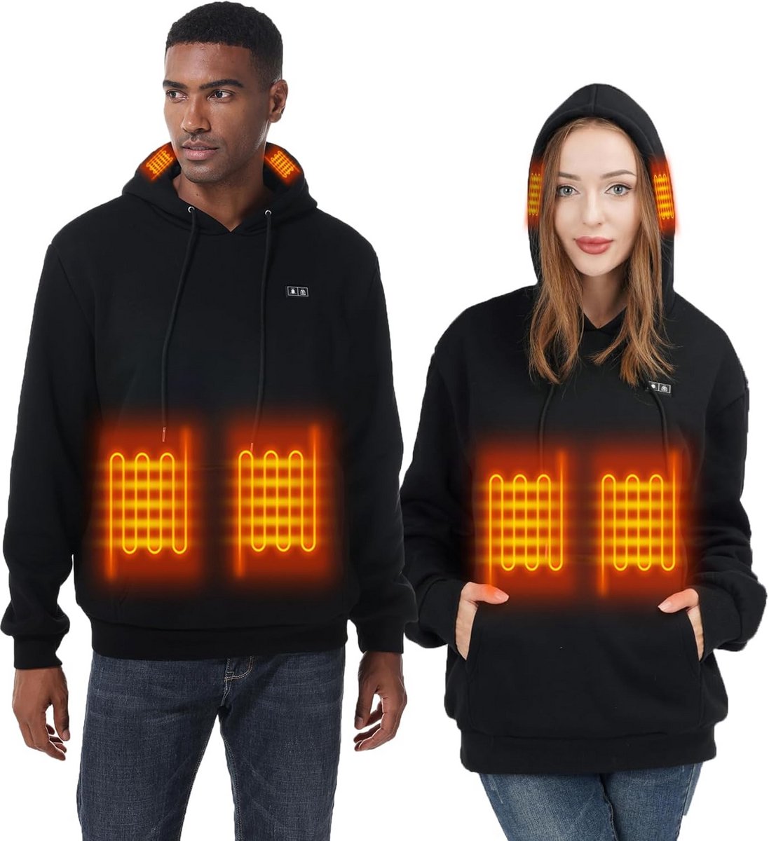 Verwarmde Hoodie met 6 Warmtezones en Oplaadbare Batterij - Unisex Winter Sweater