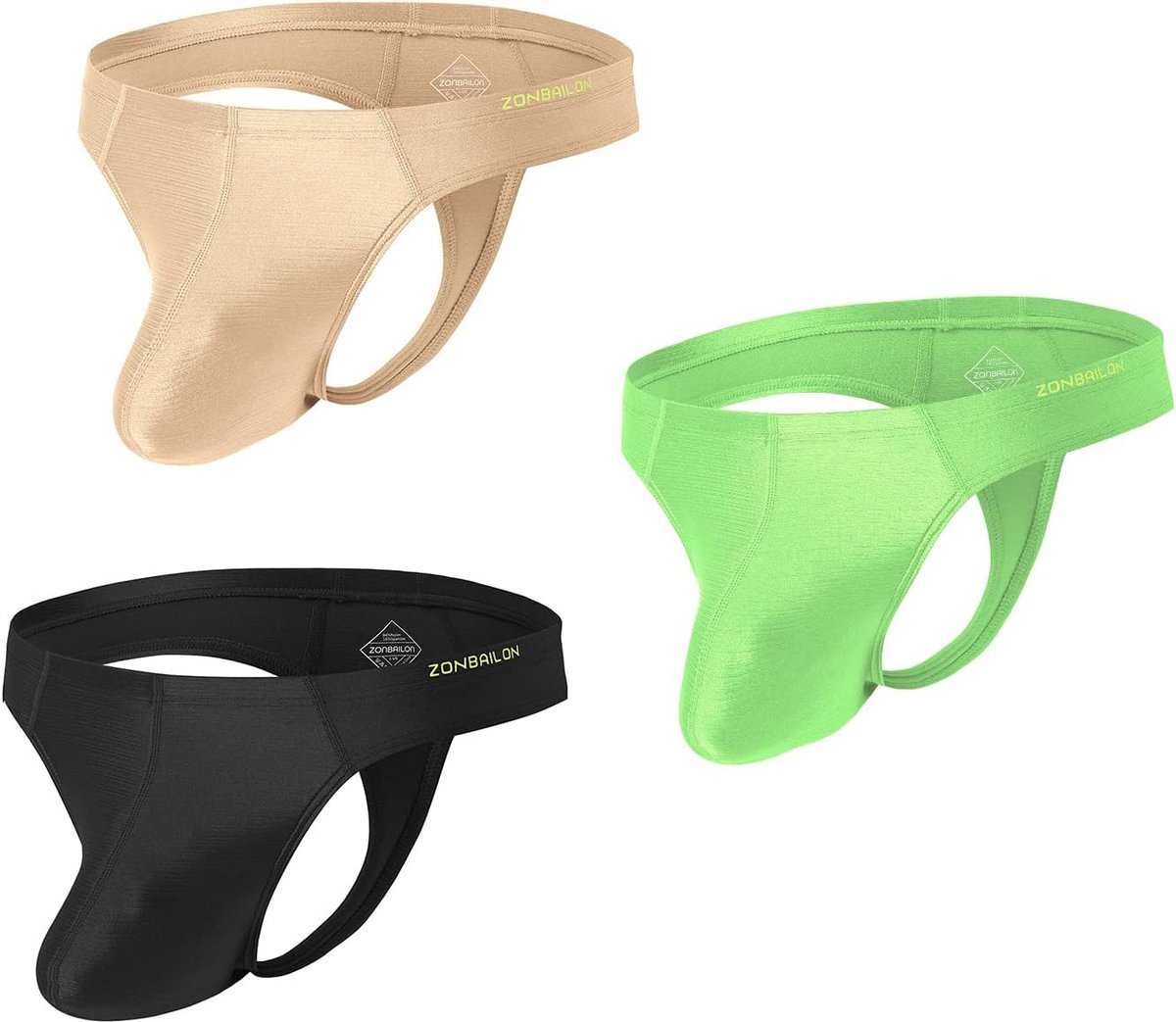 Heren Tanga String met Grote Ondersteunende Zak en Comfortabele Brede Tailleband