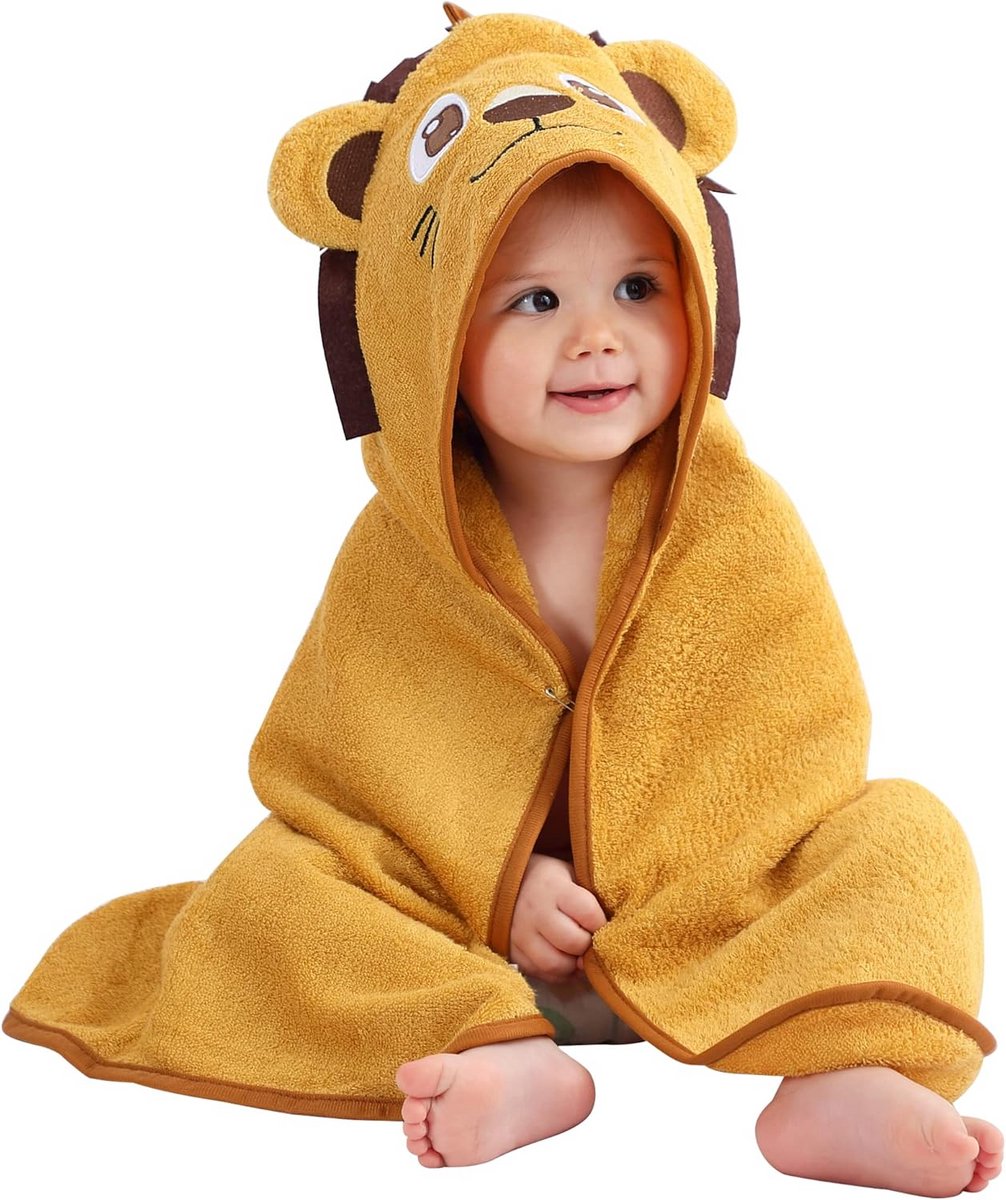 Zachte Bamboe Badponcho Peuter met Capuchon - Absorberende Handdoek voor Jongen & Meisje