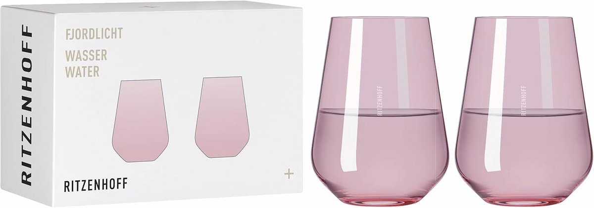 Set van 2 Kristallen Waterglazen met Kleurverloop 540 ml