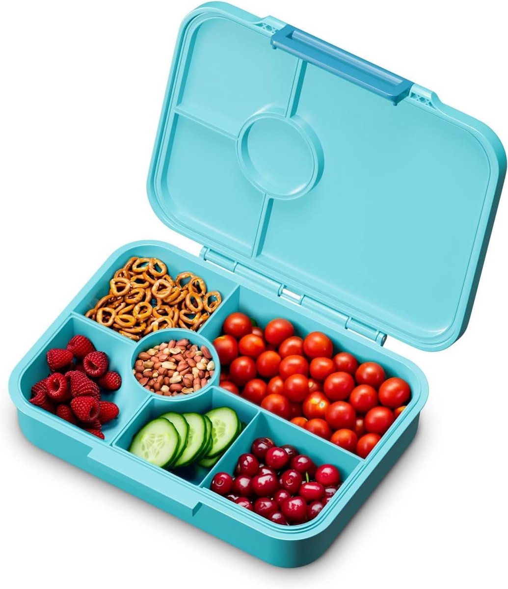 Onderverdeelde Broodtrommel voor Kinderen - Lekvrije Bento Box met Vakken voor School