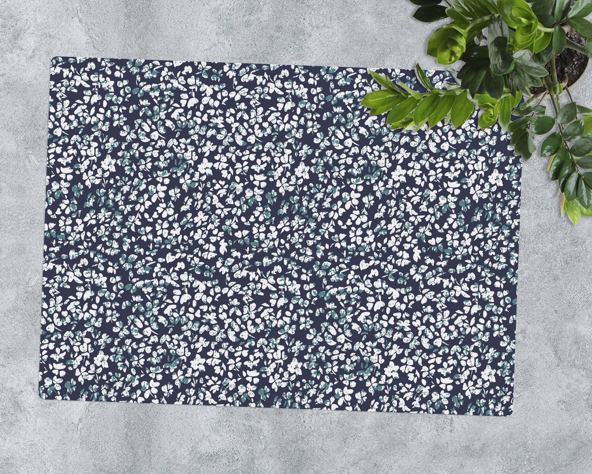 Coloray Vloerbeschermer - Kleine witte madeliefjes Vloerbeschermer Bureaustoel - 100x70 cm - Zwart Bureau Stoel Mat - Vloerbeschermer PVC - Mótif Vloerbeschermer - Rechthoekige Mat - Natuur Thema