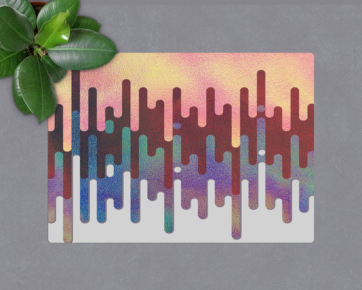 Coloray Vloerbeschermer - Abstracte lijnen Bureaustoel Vloerbeschermer - 120x90 cm - Veelkleurig Vloerbeschermer Groot - Vloerbeschermer Bureaustoel Tapijt - Mótif Bureaustoelmat - Rechthoekige Mat - Deel Thema