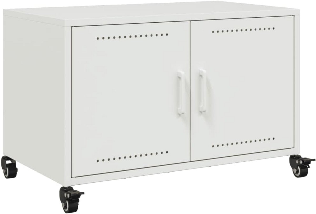 TV Meubel Wit 68x39x43,5 cm Staal - Compact en Modern