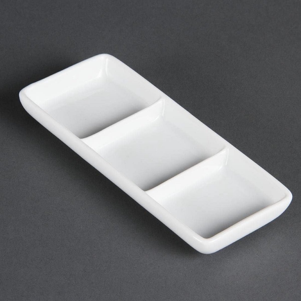 Set van 12 Witte Schalen met 3 Secties