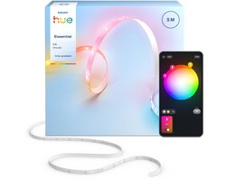 Philips Hue Essential LED Strip - 5m - Gekleurd licht - Dimbaar - Knip op maat- Bediening via onze…
