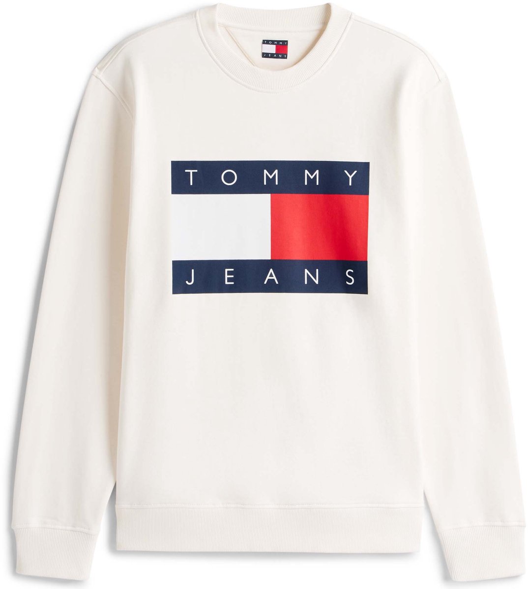 Tommy Jeans Sweater Tjm Reg Big Flag Cne Fashion Wear Volwassen Beige
