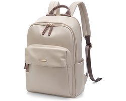 Aramae® - Rugzak Dames - Laptoptas 14 Inch - Rugtas Dames - Rugzak Meisje - Beige Rugtas - Schooltas Beige