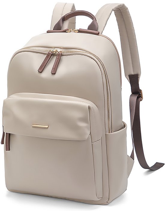 Aramae® - Rugzak Dames - Laptoptas 14 Inch - Rugtas Dames - Rugzak Meisje - Beige Rugtas - Schooltas Beige