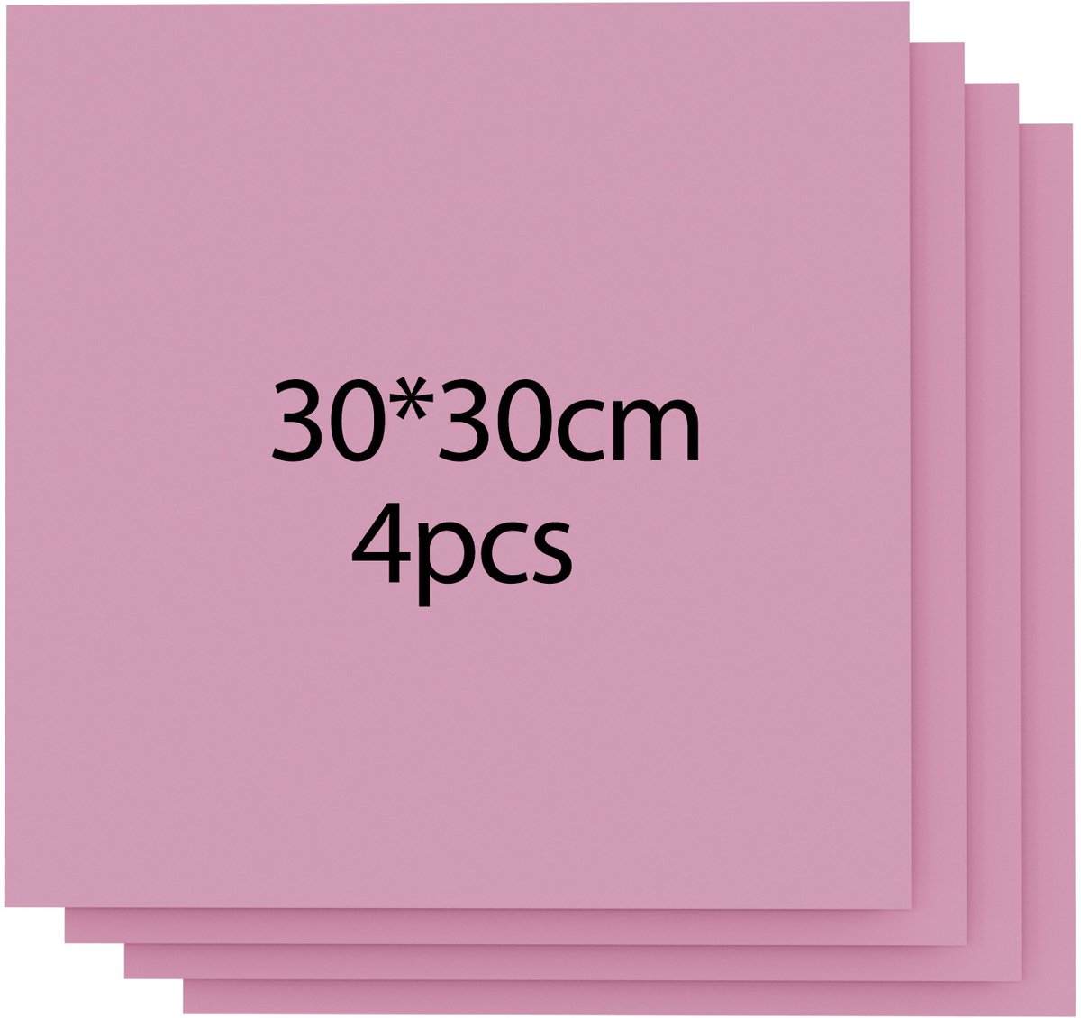Creatorally 4 PCS Gekleurd Multiplex Plaat - 3 mm - Lindenhout voor Lasersnijden - 30 x 30 cm - Lasertriplex voor Snijden en Graveren - Onbehandeld Houten Plaat voor DIY Houtbranden - Roze - laserhout