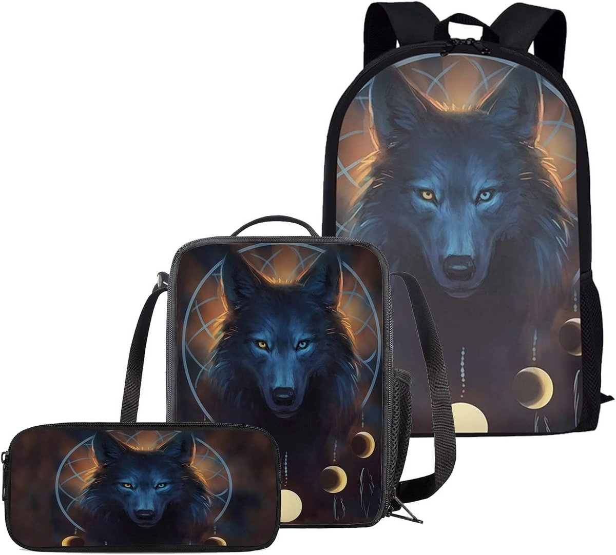 3-delige Schooltas Set voor Kinderen: Rugzak, Lunchtas en Pennenhouder