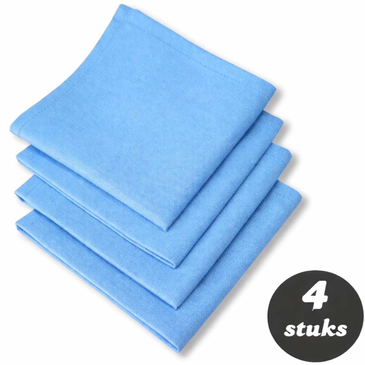 Tavas Servetten - 30 x 30 cm - Set van 4 stuks - Lichtblauwe - Katoen