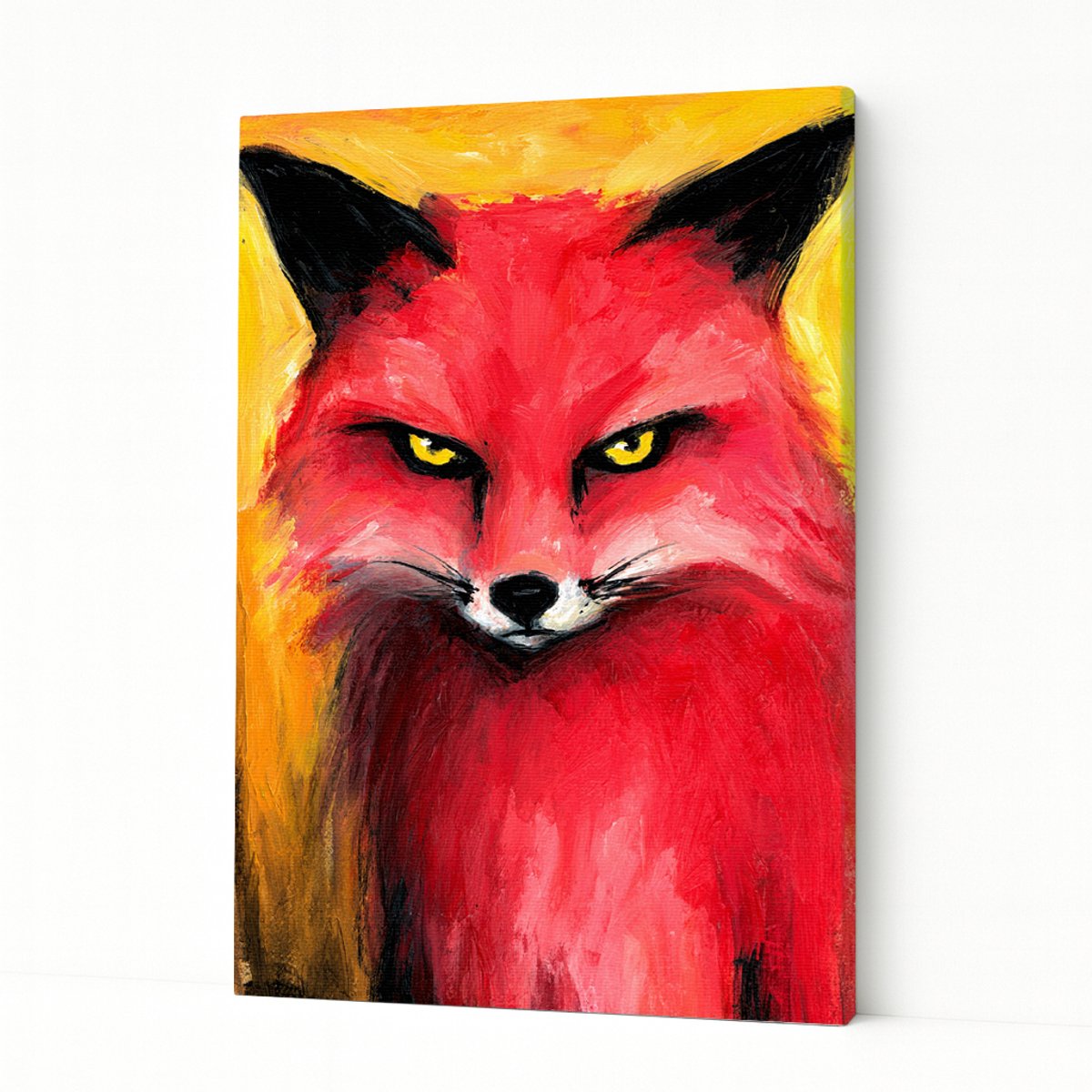 Rode vos - Interieurdecoratie - Wandkunst - Canvas schilderij - 30x45 cm
