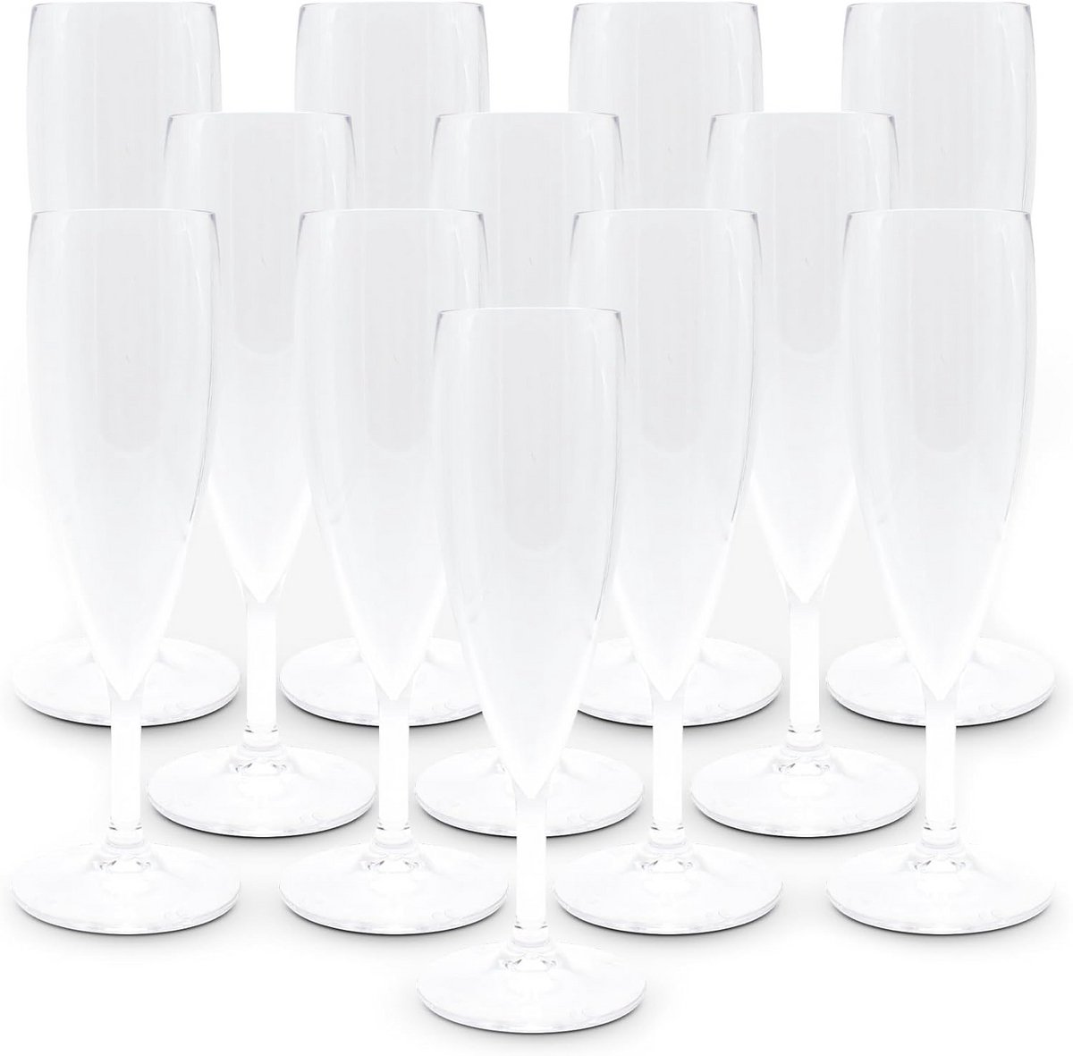 Herbruikbare Champagneglazen van Kunststof - 12 Stuks voor Feesten en Evenementen