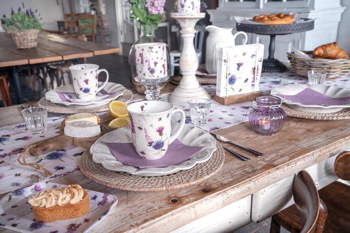 Grote Koffiemok Theemok 400 ml Fine Bone China Porselein met Bijenprint