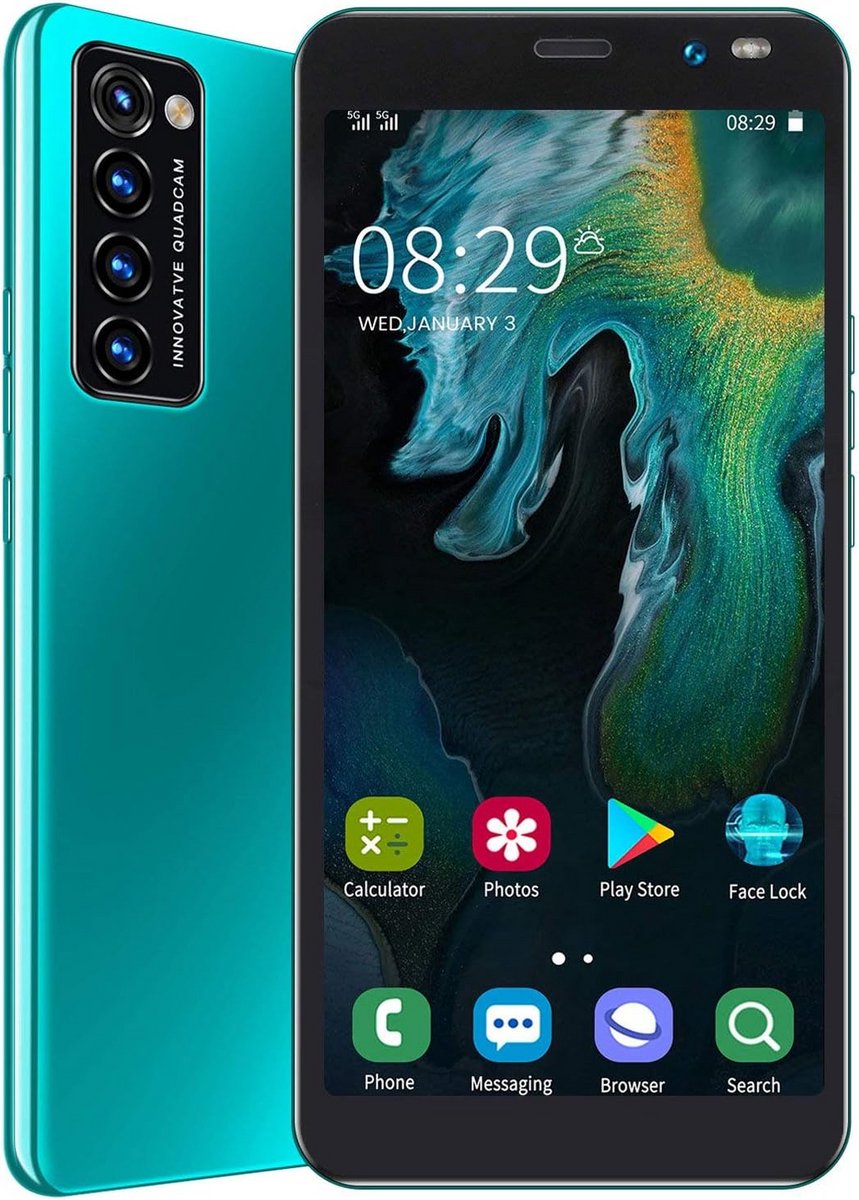Budget Smartphone Dual Sim 1+8GB Android Groen - Ontgrendelde Mobiele Telefoon