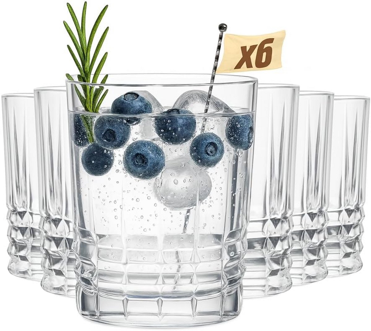 Set van 6 Kristalheldere Drinkglazen (310 ml) - Vaatwasmachinebestendig en Duurzaam