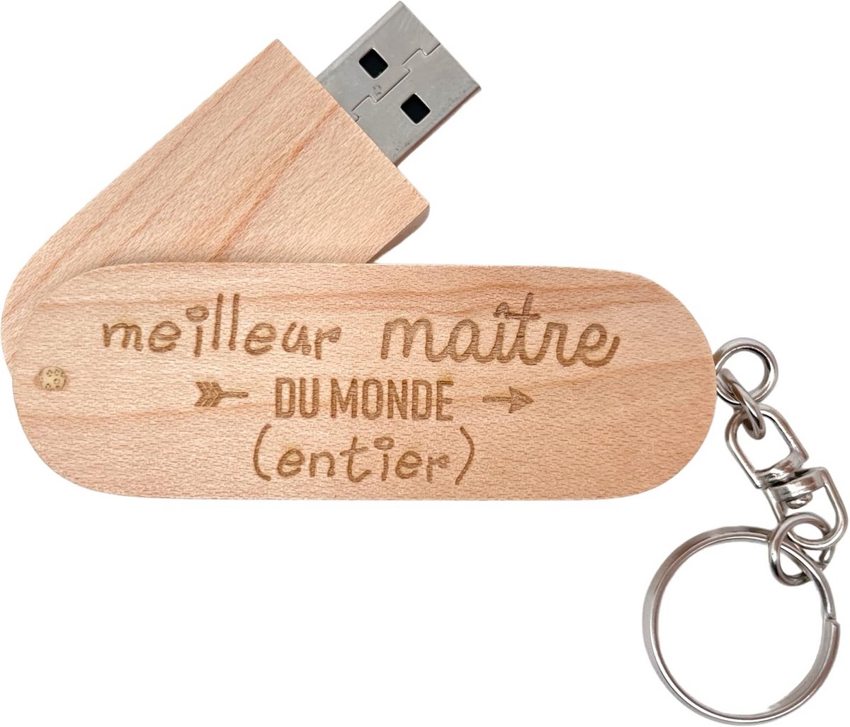 USB-stick 64 GB Hout – Origineel Eindjaars- of Lerarencadeau
