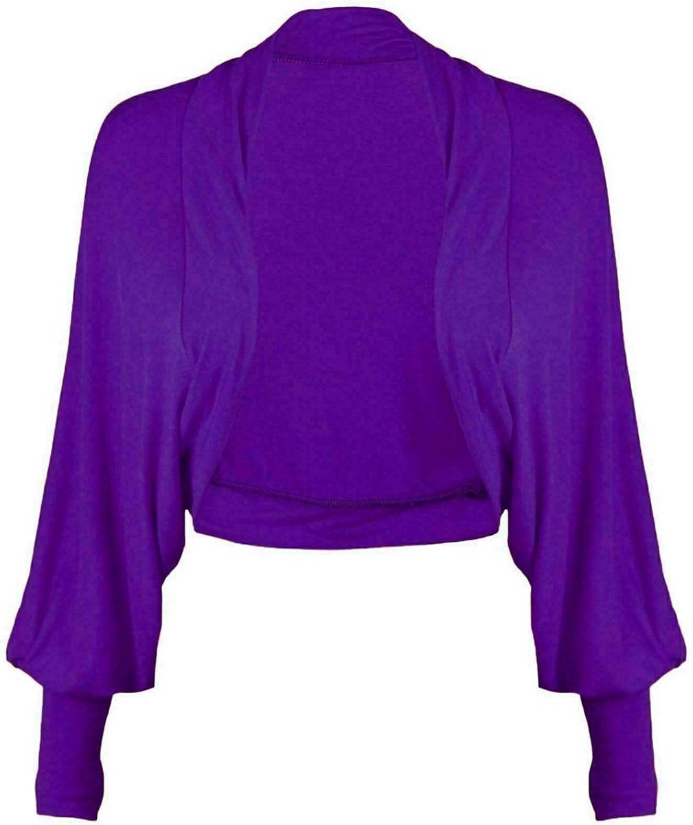 Dames Batwing Shrug Cropped Cardigan met Lange Mouwen