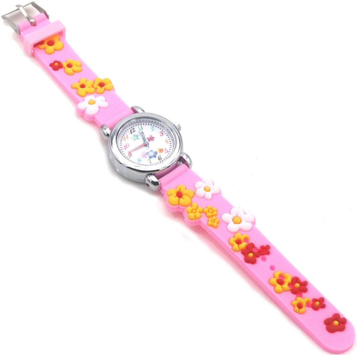 Kinderhorloge - quartz - bloemen - roze
