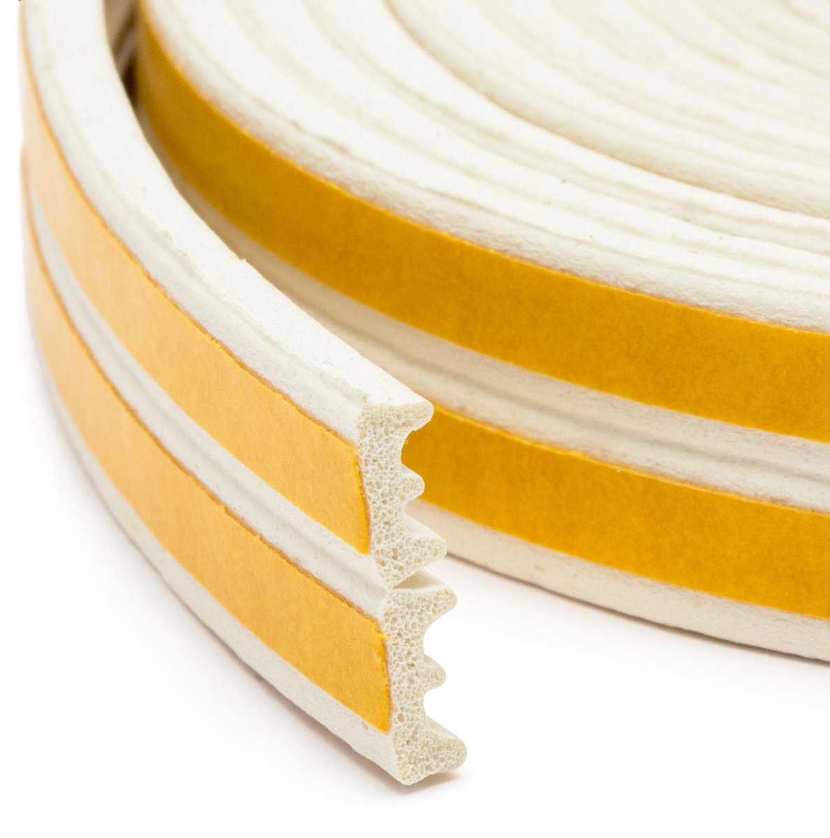 Zelfklevende Deur- En Raamafdichting Tochtstrip Op Rol – E-Profiel – Wit – 6 Meter (2 × 3 m) – Voor Kieren Van 2–4 mm – EPDM Rubber – Isolerend, Weer- En UV-Bestendig – Voor Deur En Raam [11598WH]