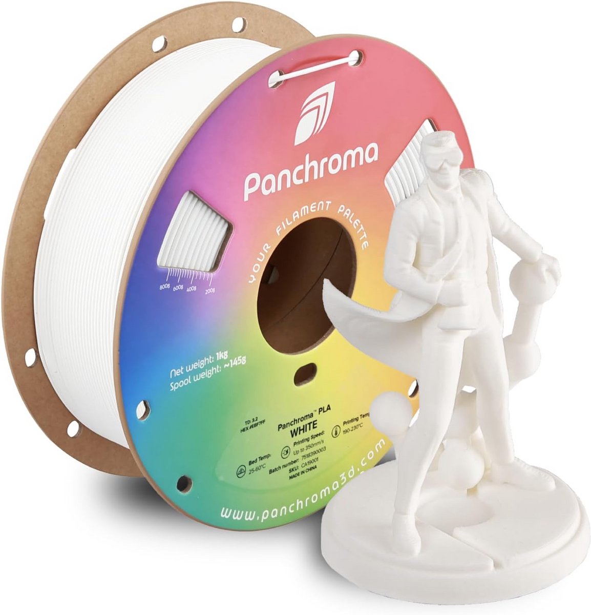 1.75mm Wit PLA 3D Printer Filament - 1kg - Hoge Snelheid Printen