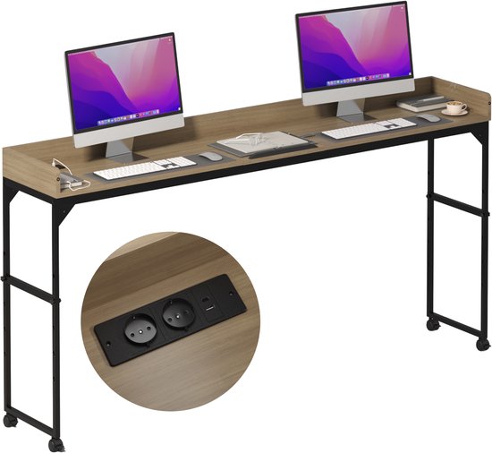 Draagbaar Rolbureau, In Hoogte Verstelbaar Klein Sta-Bureau met Wielen, Computerbureau, Laptoptafel for Thuiskantoor (Color : White, Size : 60 * 40cm/23.6 * 15.7in