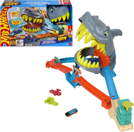 Hot Wheels City Haaienstrand speelset en metalen speelgoedauto